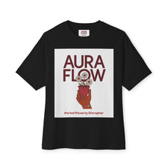 Aura Flow Period Poverty Disruptor, Unisex Oversized Boxy Tee