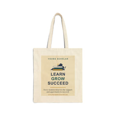 Tote Bag — "Learn Grow Succeed" Canvas Tote for Students & Teachers