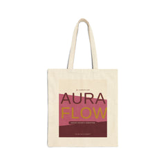 Aura Flow Canvas Tote Bag — Retro Pink Typography Market Tote