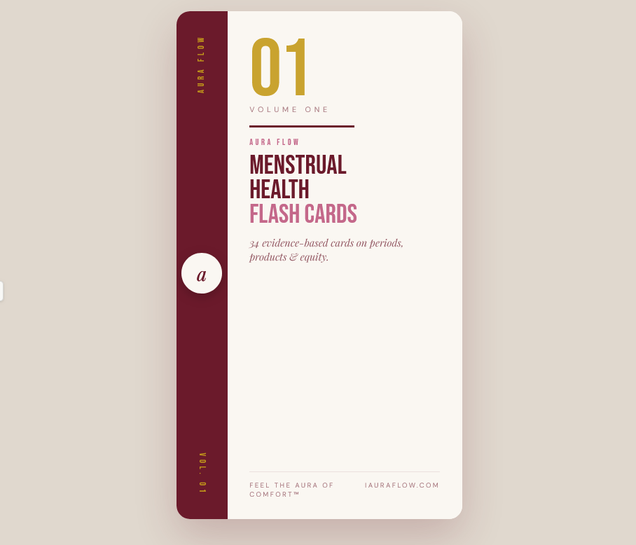 Aura Flow Menstrual Health Flash Cards – Volume 01 (Physical Deck) PRE-ORDER NOTICE